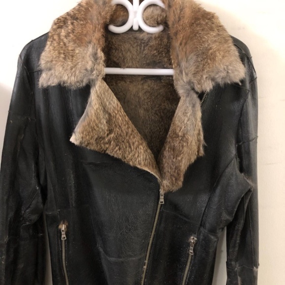 Andrew Marc Fur Lined Moto Jacket - Picture 1 of 8